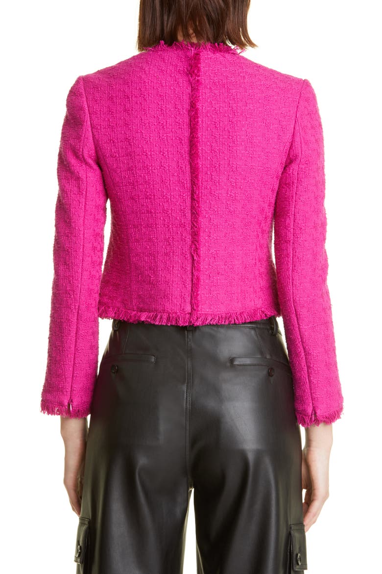 Cropped Tweed Jacket, Alternate, color, MAGENTA