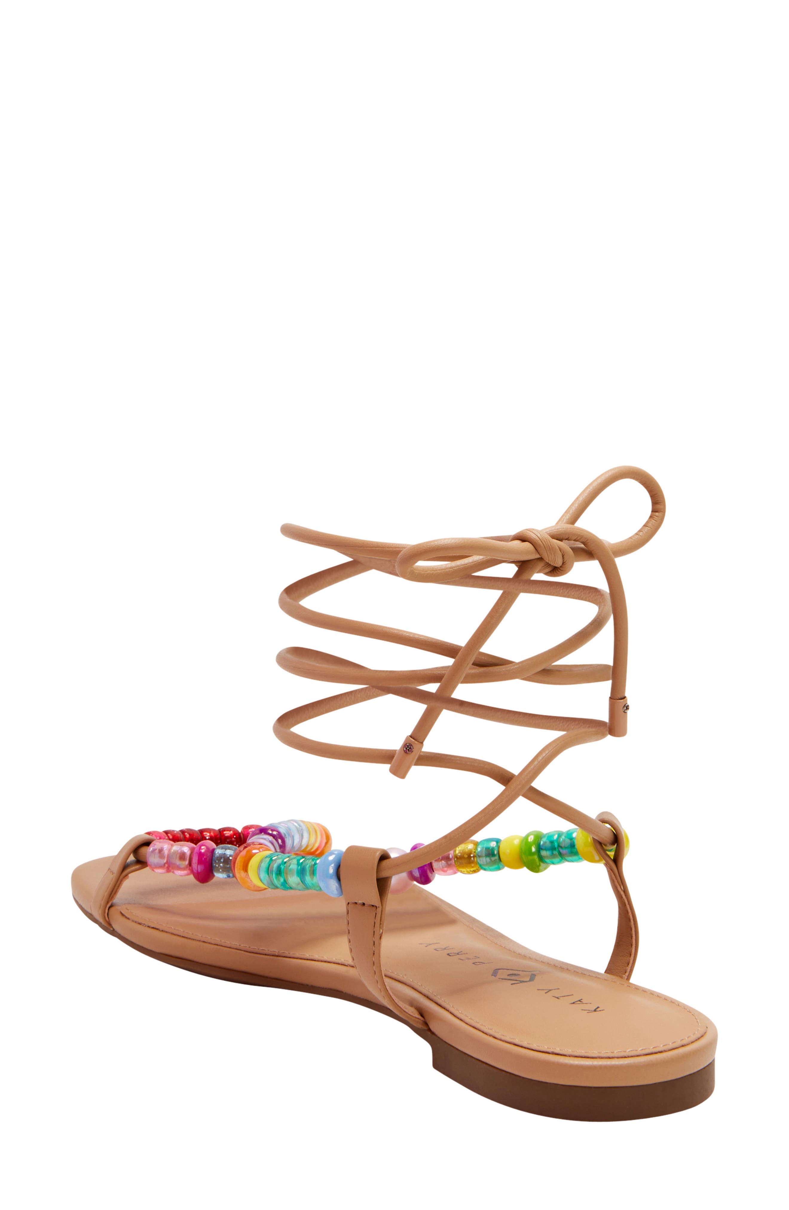 Katy Perry The Halie Bead Ankle Tie Sandal, Alternate, color, Biscotti Bright Multi