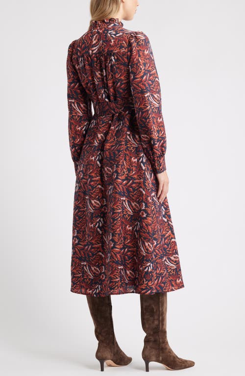 Caslonr Caslon(r) Ruffle Belted Long Sleeve Maxi Dress In Burgundy