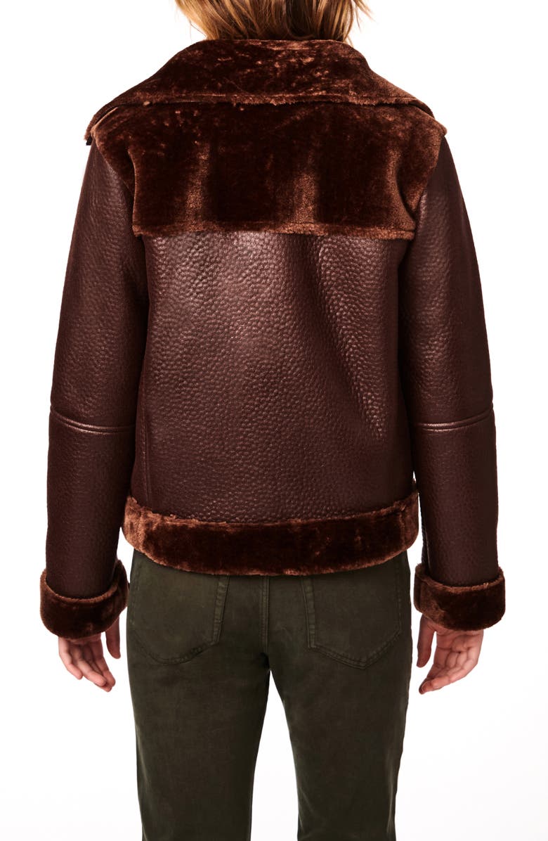 Bernardo Crop Mixed Media Aviator Jacket, Alternate, color, 