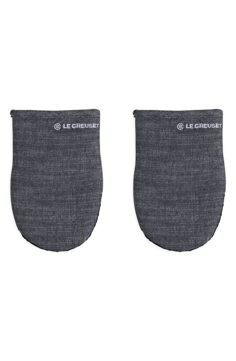 Le Creuset Set of 2 Mini Oven Mitts, Main, color, Noir