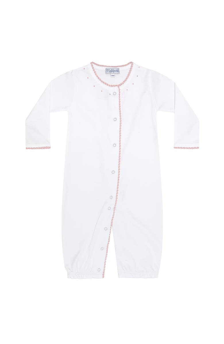 Nellapima Pink Crochet Converter Gown - Baby, Alternate, color, Pink