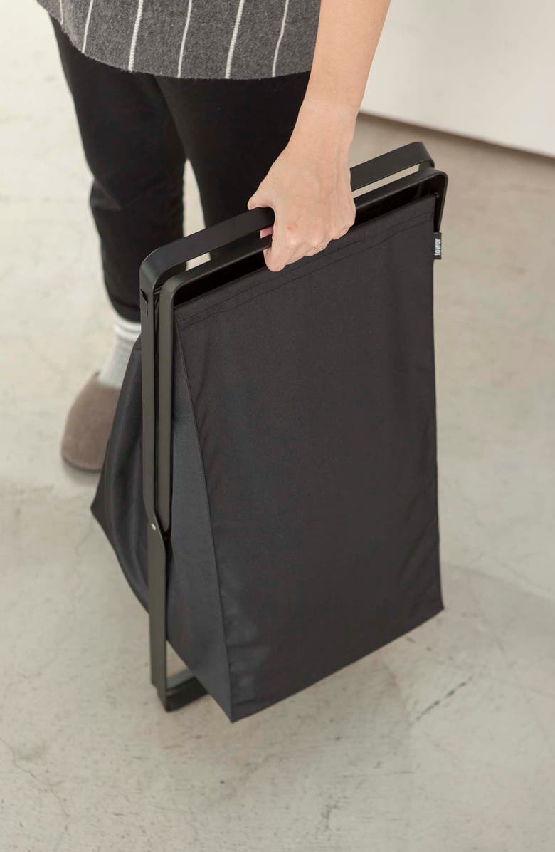 Yamazaki Tower Laundry Hamper, Alternate, color, Black