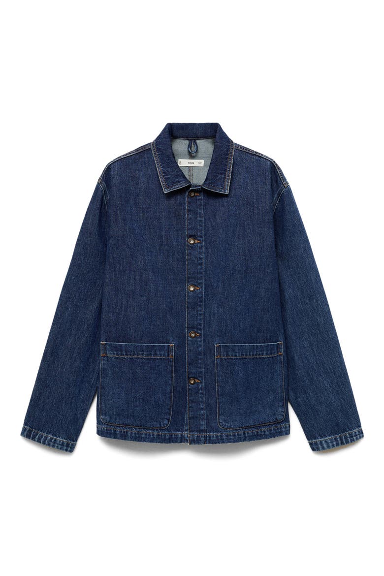 Denim Overshirt, Alternate, color, DARK BLUE