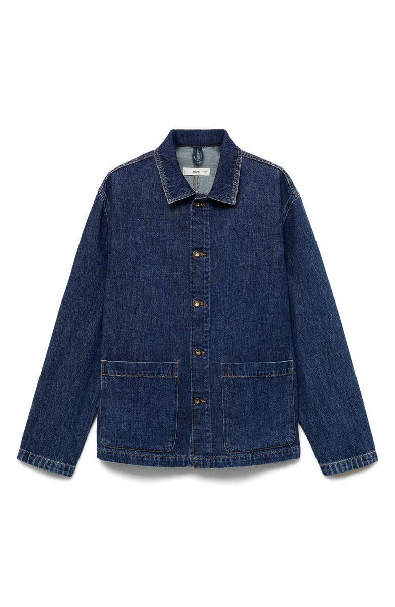 MANGO Denim Overshirt, Alternate, color, Dark Blue