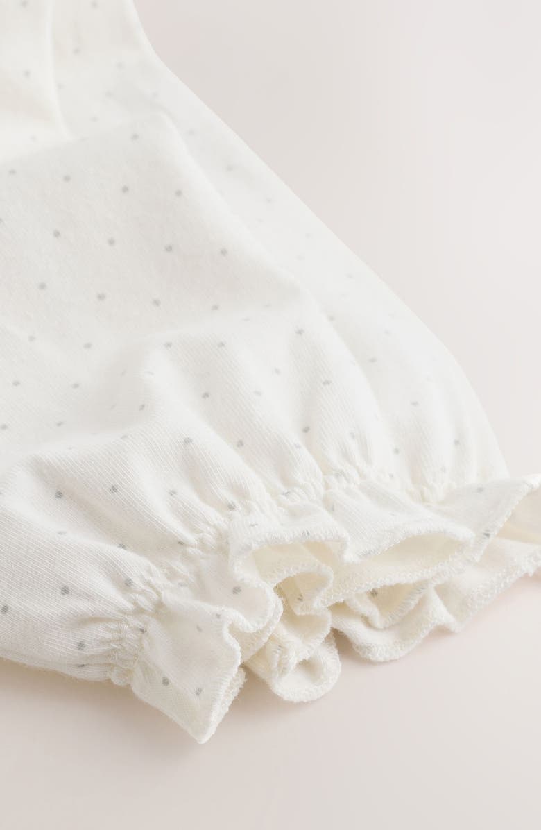 NEXT Ruffle Collar Bodysuit & Appliqué Corduroy Overalls Set, Alternate, color, Green