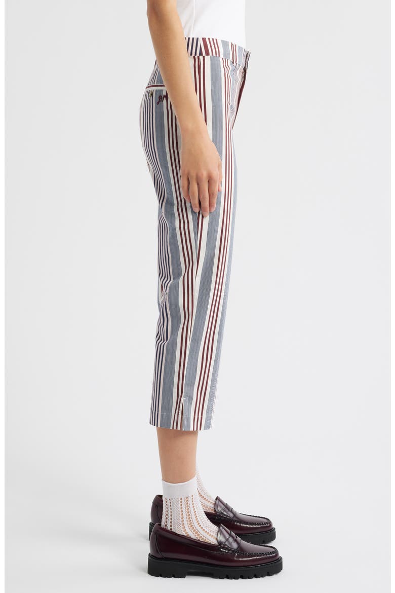 Gaia Stretch Organic Cotton Capri Pants, Alternate, color, NAVY MULTI STRIPE