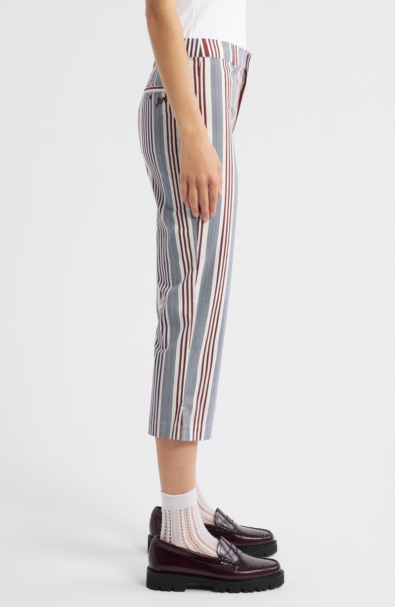 Damson Madder Gaia Stretch Organic Cotton Capri Pants, Alternate, color, Navy Multi Stripe