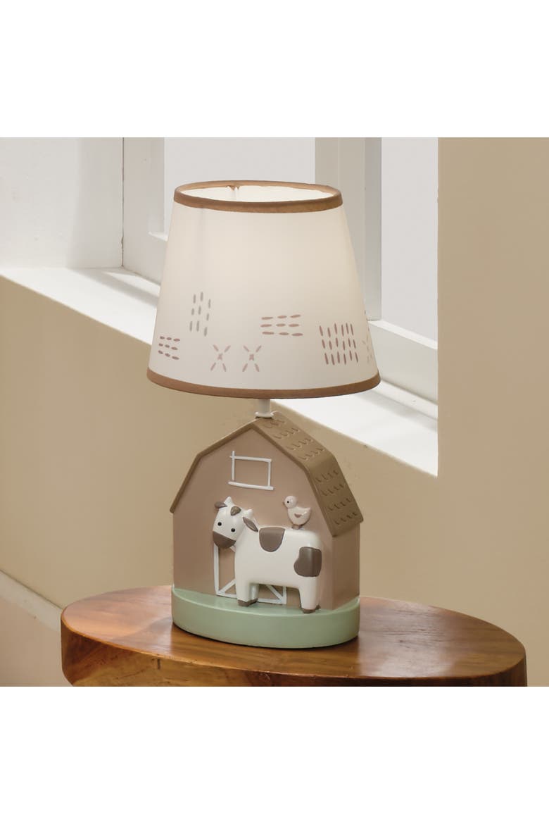Farmyard Friends Decorative Tabletop Nursery Lamp with Shade, Alternate, color, Cream