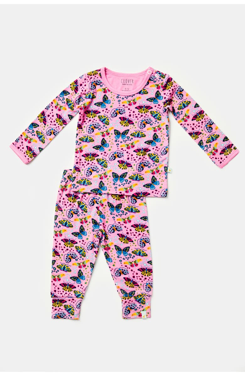Clover Baby & Kids Long Sleeve Pajama Set - Butterflies, Alternate, color, 