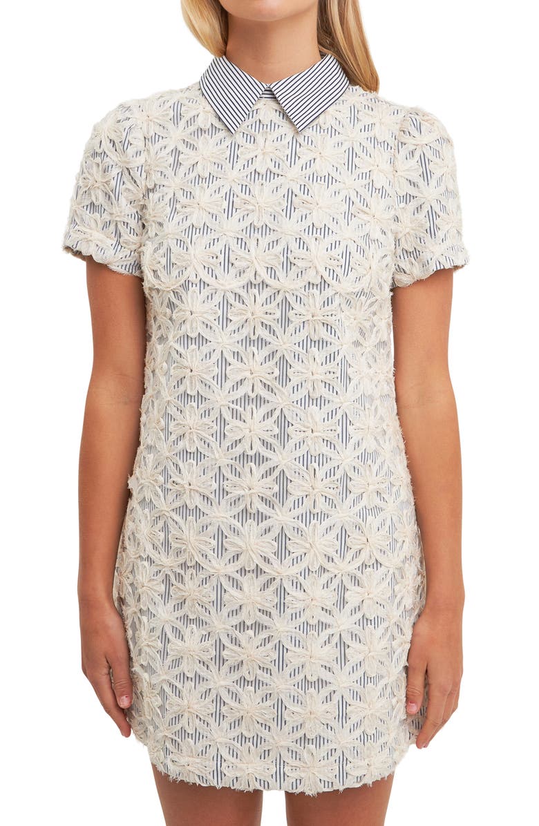 English Factory Ribbon Embroidery Minidress, Alternate, color, Off White