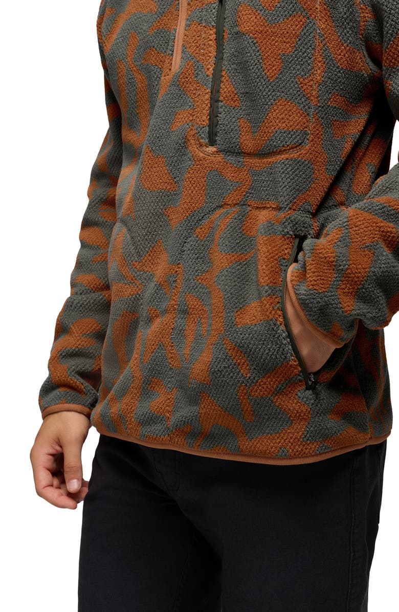 prAna Tuff Fluff Fleece Half Zip Pullover, Alternate, color, Thyme Freestyle