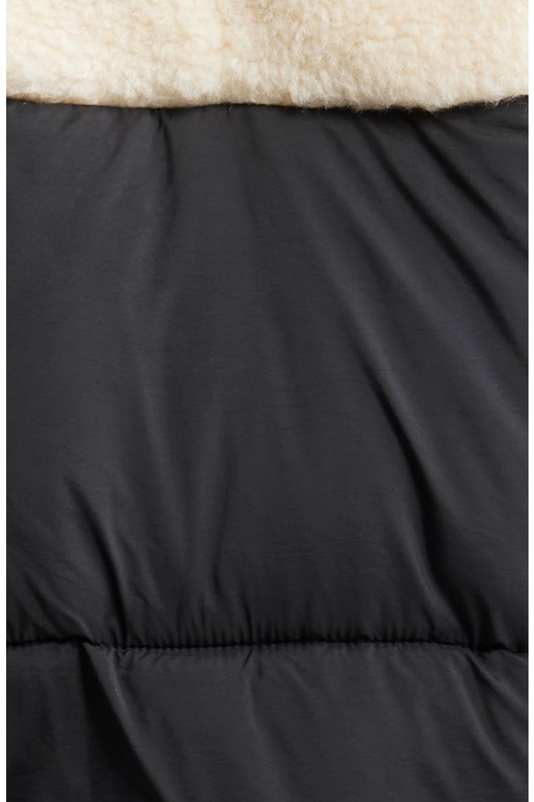 Mykah UGGbraid Puffer Jacket, Alternate, color, BLACK / CREAM