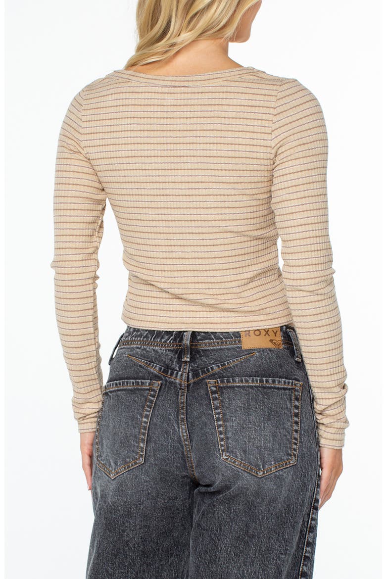 Terrace Stripe Rib Crop Top, Alternate, color, PEBBLE