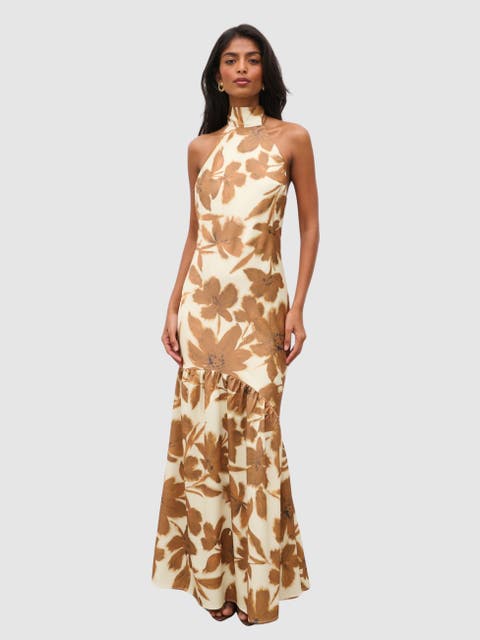 Avery Backless Maxi Dress Autumn Petal