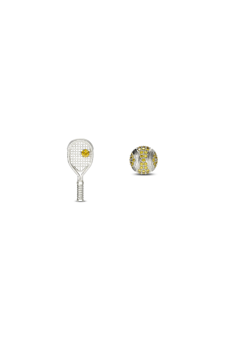 PASCAL The Tennis Stud Earrings, Yellow Diamond Pavé, Main, color, Silver / Yellow Diamond