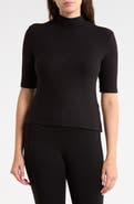 Elie Tahari Mock Neck Elbow Sleeve Top