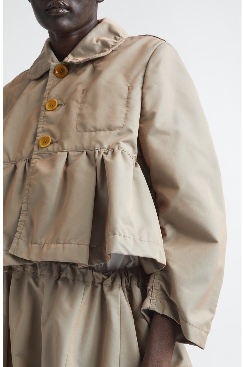 Twill Peplum Jacket, Alternate, color, BEIGE X C PATTERN