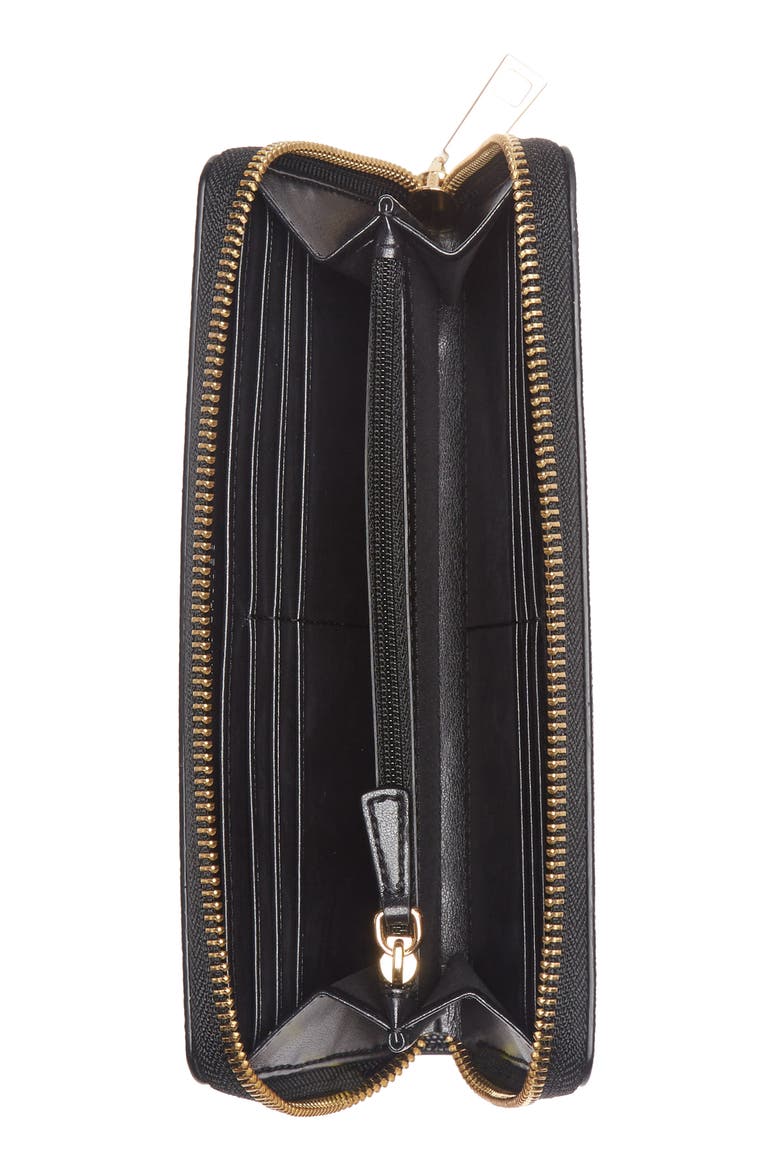 Textured Leather Continental Wallet, Alternate, color, BLACK