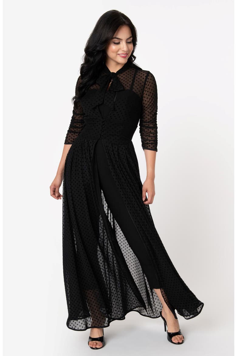 Three Quarter Sleeved Starlet Duster, Main, color, Black