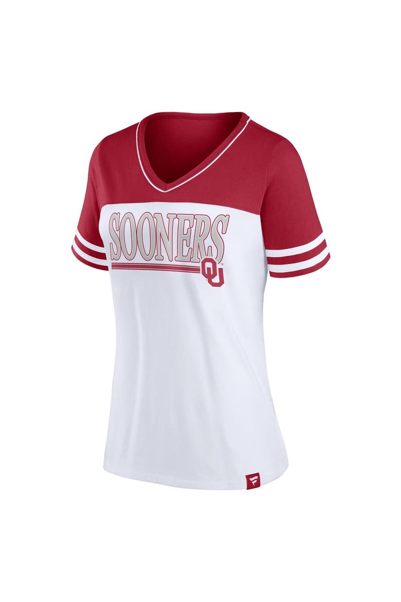Women's Fanatics White/Crimson Oklahoma Sooners Iconic Colorblock T-Shirt, Alternate, color, White