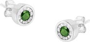 Haus of Brilliance Silver 1/4 Ct Green Diamond Miracle- Stud Earrings