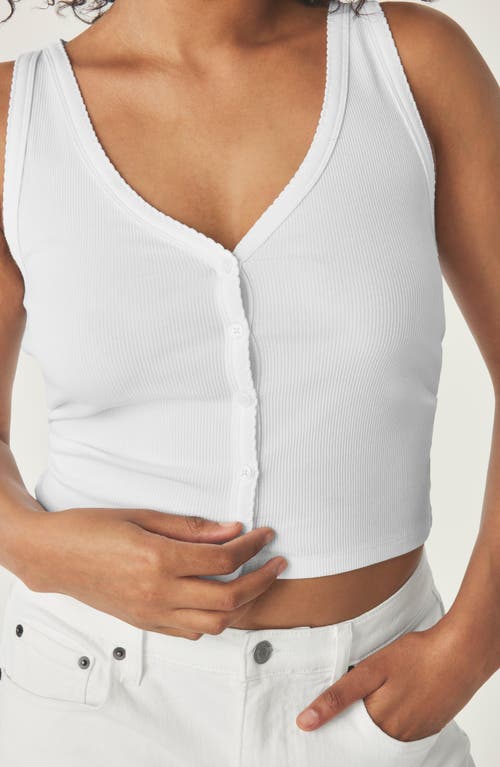 Florence By Mills Rib Button-up Tank Top In White