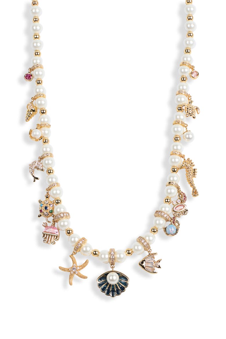 Aimee Charm Necklace, Main, color, GOLD