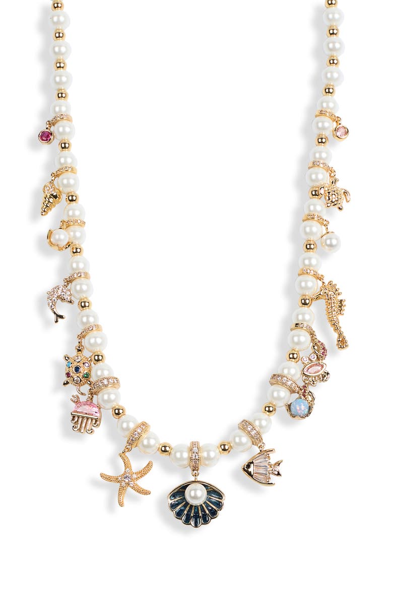 EYE CANDY LOS ANGELES Aimee Charm Necklace, Main, color, Gold
