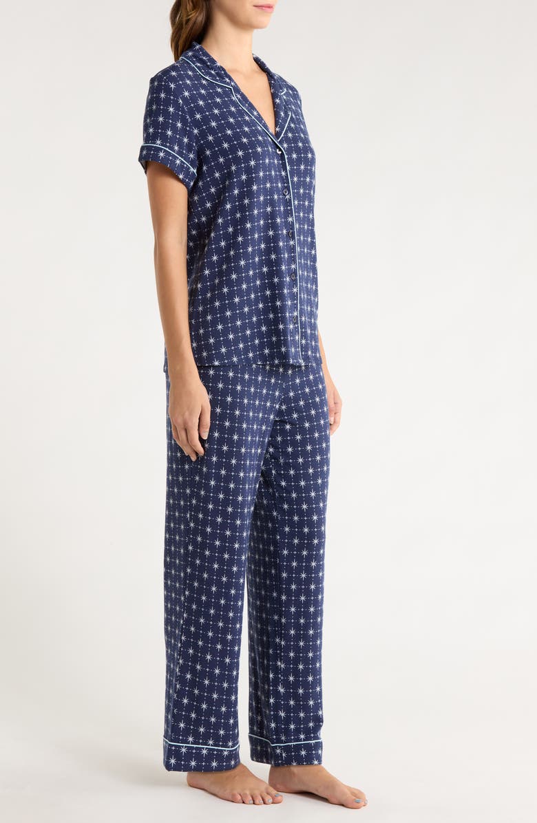 Nordstrom Moonlight Eco Crop Pajamas, Alternate, color, Navy- White Celestial Foulard