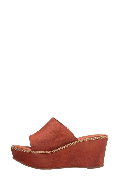 Antelope Kinsley Platform Slide Sandal In Tobacco