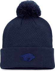 FANATICS Women's Fanatics Branded Navy Nashville Predators Authentic Pro Road Cuffed Knit Hat with Pom