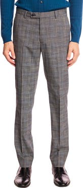 PAISLEY & GRAY Downing Slim Fit Flat Front Plaid Dress Pants