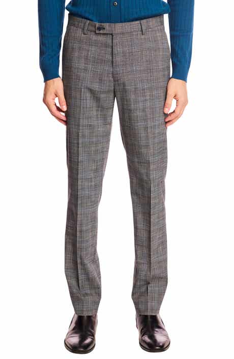 PAISLEY & GRAY Downing Slim Fit Flat Front Plaid Dress Pants