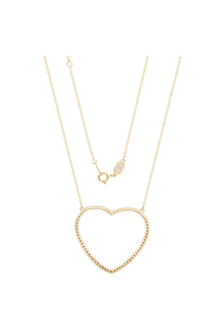 14K Gold Diamond Large Heart Pendant Necklace, Alternate, color, Yellow Gold