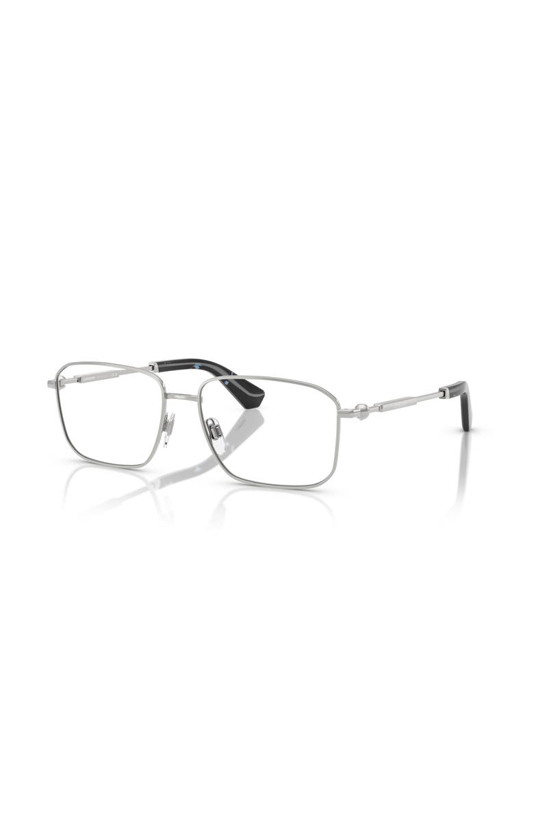 Burberry 56mm Rectangle optical glasses, Main, color, Silver