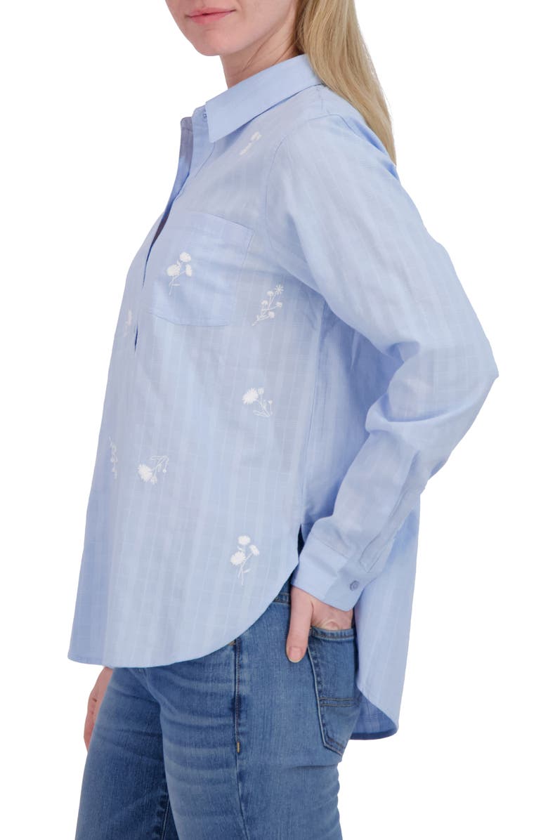 Lucky Brand Floral Cotton Button-Up Shirt, Alternate, color, Blue Multi