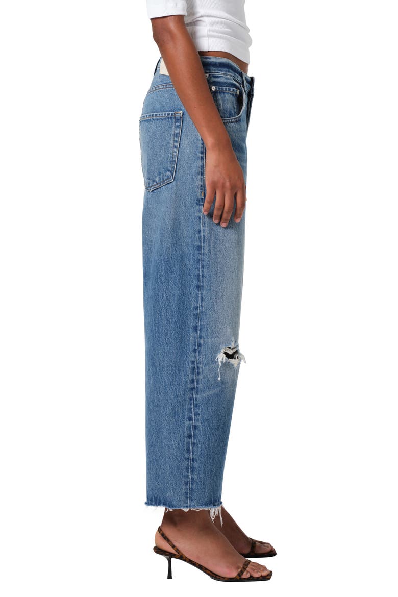 Ayla Raw Hem Crop Wide Leg Jeans, Alternate, color, SOLANO