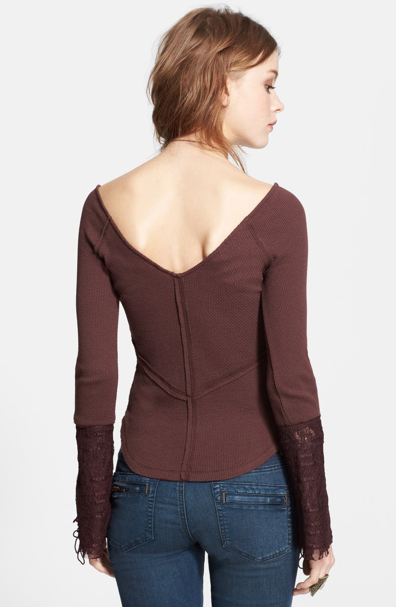 Free People 'Juliet' Lace Cuff Thermal Top, Alternate, color, 