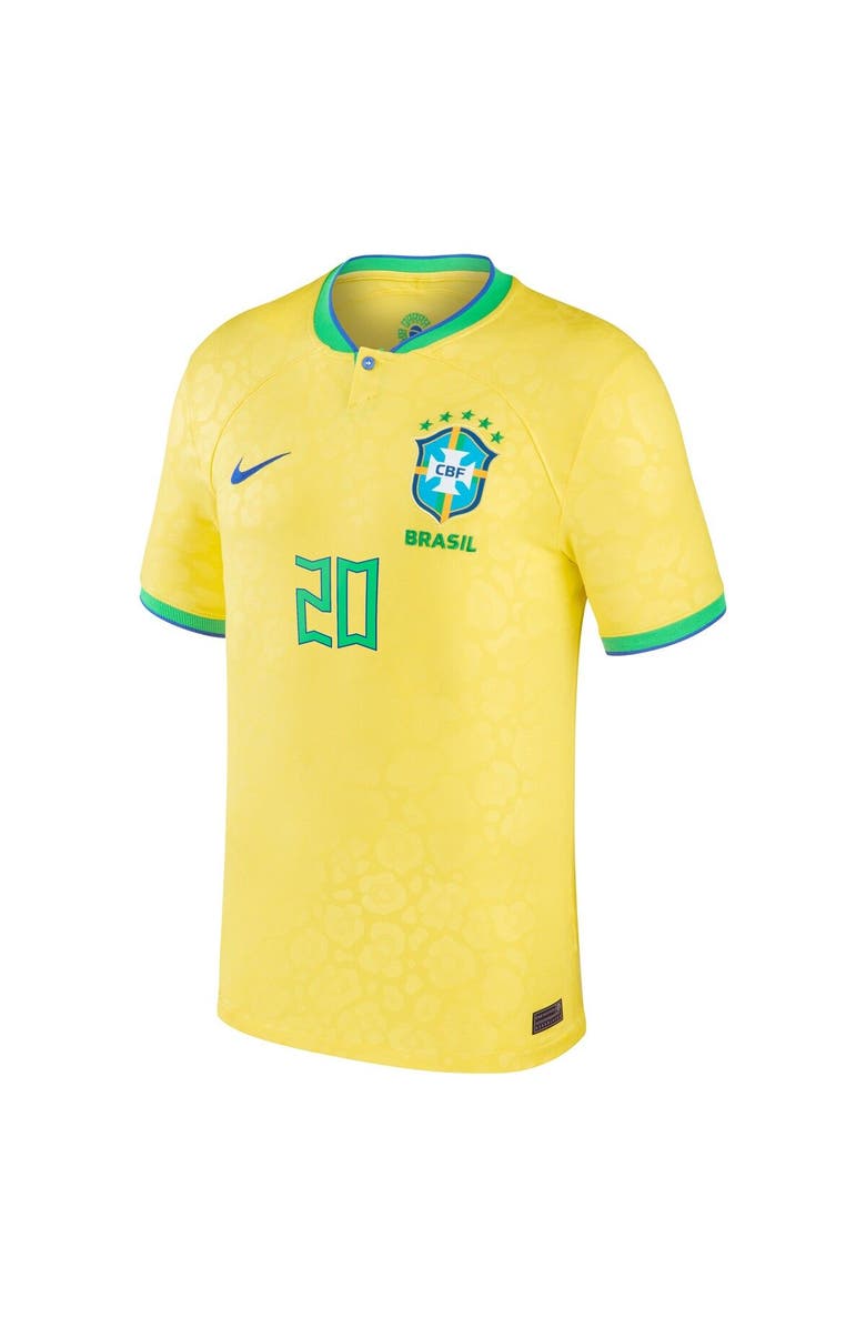 Nike Men's Nike Vinicius Junior Yellow Brazil National Team 2022/23 Replica Home Jersey, Alternate, color, 