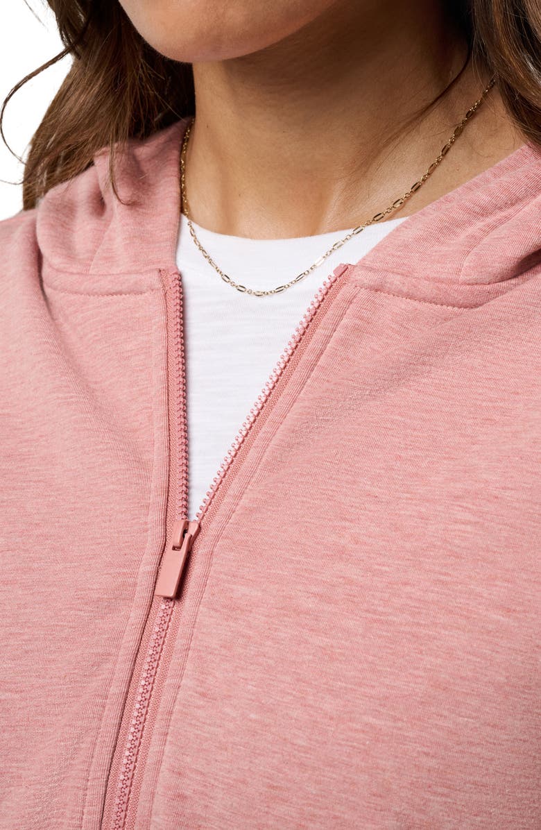 TravisMathew Cloud Fleece Stellar Zip Hoodie, Alternate, color, Heather Brick Dust