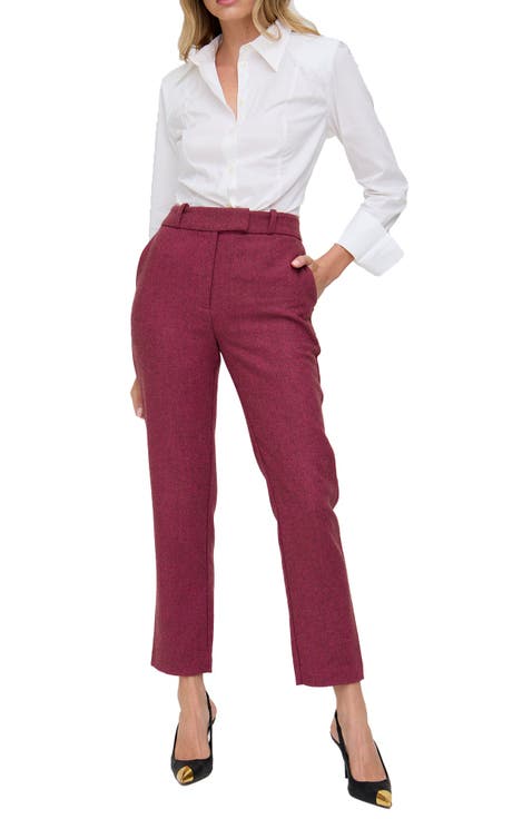 Pandora Tapered Herringbone Print Trouser