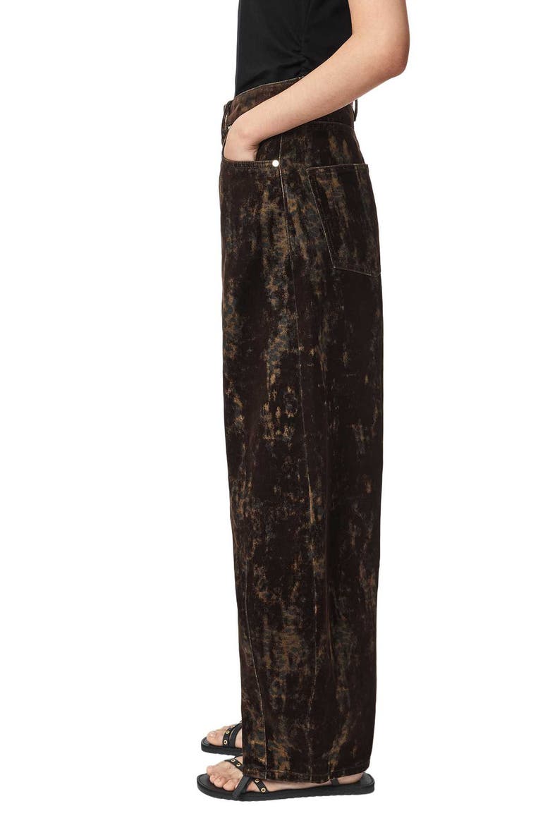 Jett Flock Leopard Print Wide Leg Jeans, Alternate, color, LEPPO BROWN