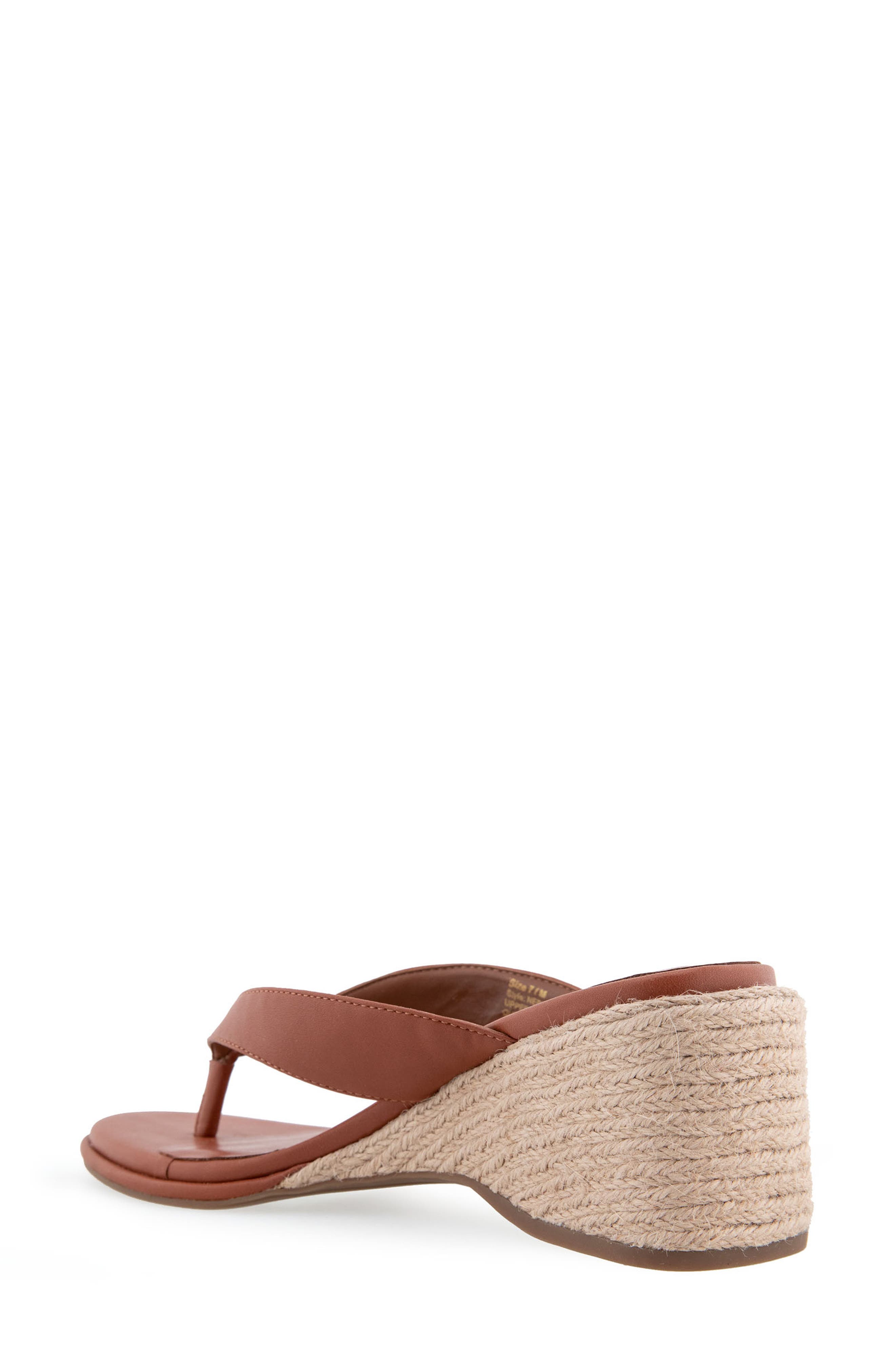 Nero Espadrille Wedge Flip Flop, Alternate, color, GINGER BREAD LEATHER