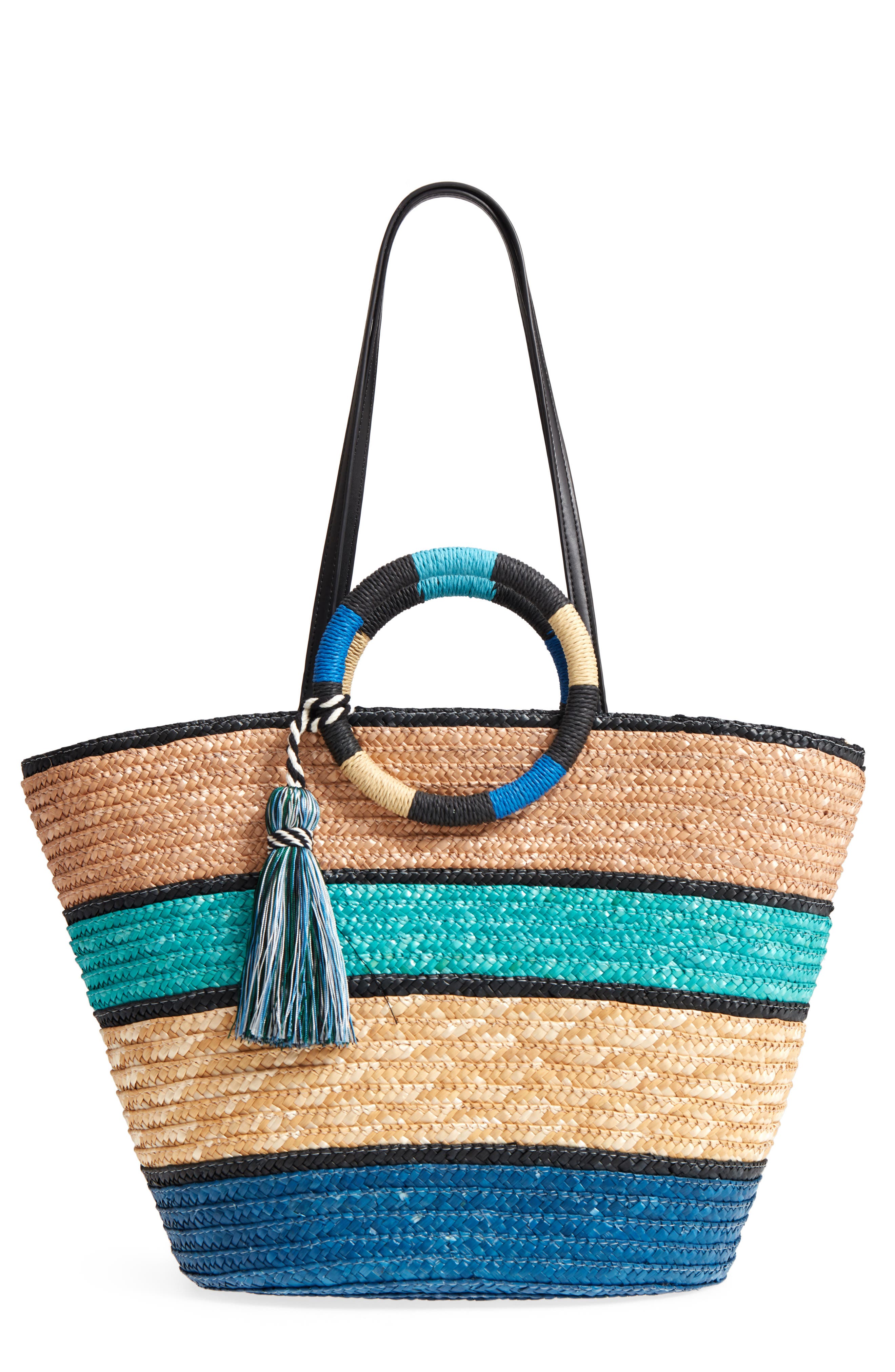 Rebecca Minkoff Woven Straw Tote, Main, color, 