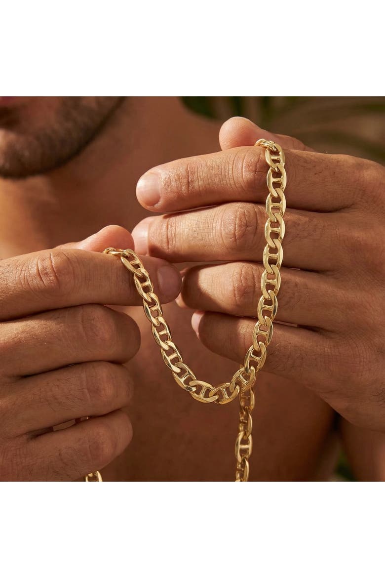 Fremada 14k Gold Filled Men's 5.9mm Mariner Link Chain Necklace, Alternate, color, 14k Yellow Gold