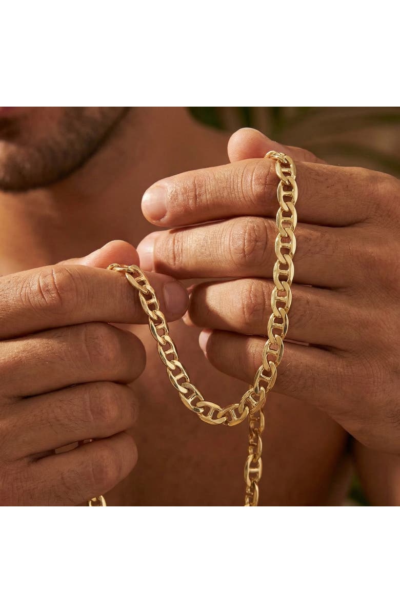 Bliss Diamond Fremada 14k Gold Filled Men's 5.9mm Mariner Link Chain Necklace, Alternate, color, 14K Yellow Gold