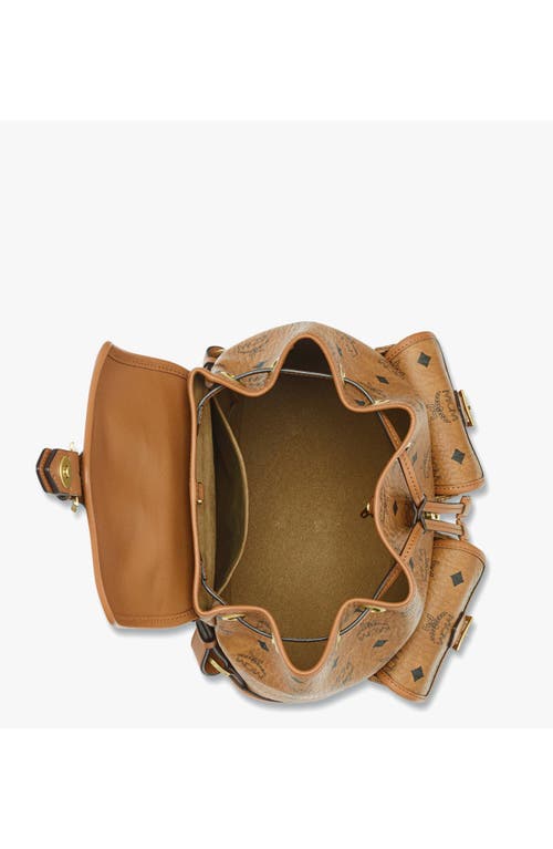 Mcm Small Aren Drawstring Backpack In Brown