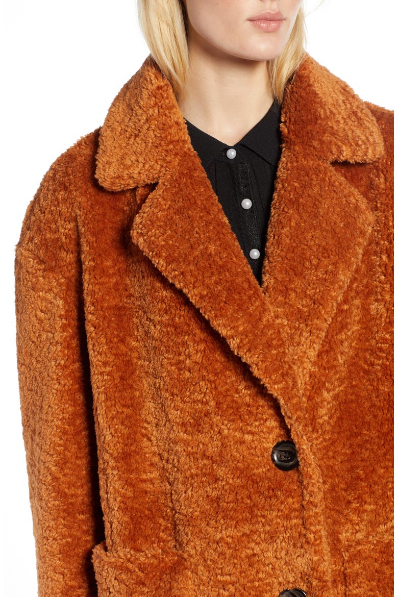 x Atlantic-Pacific Faux Fur Coat, Alternate, color, RUST GINGER