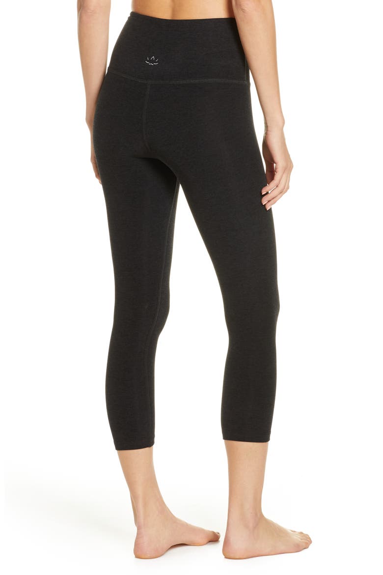 High Waist Capris, Alternate, color, DARKEST NIGHT